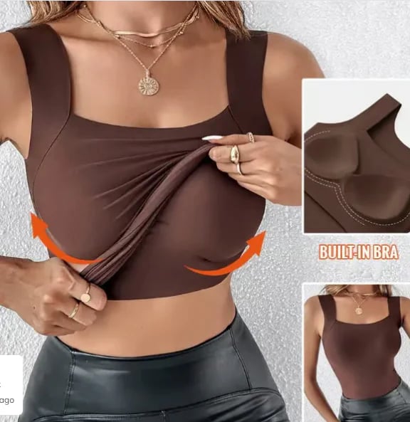 🏆Last Day Special Price ￡8.99!!💐Women's U Neck Tank Tops with Built-In Bra