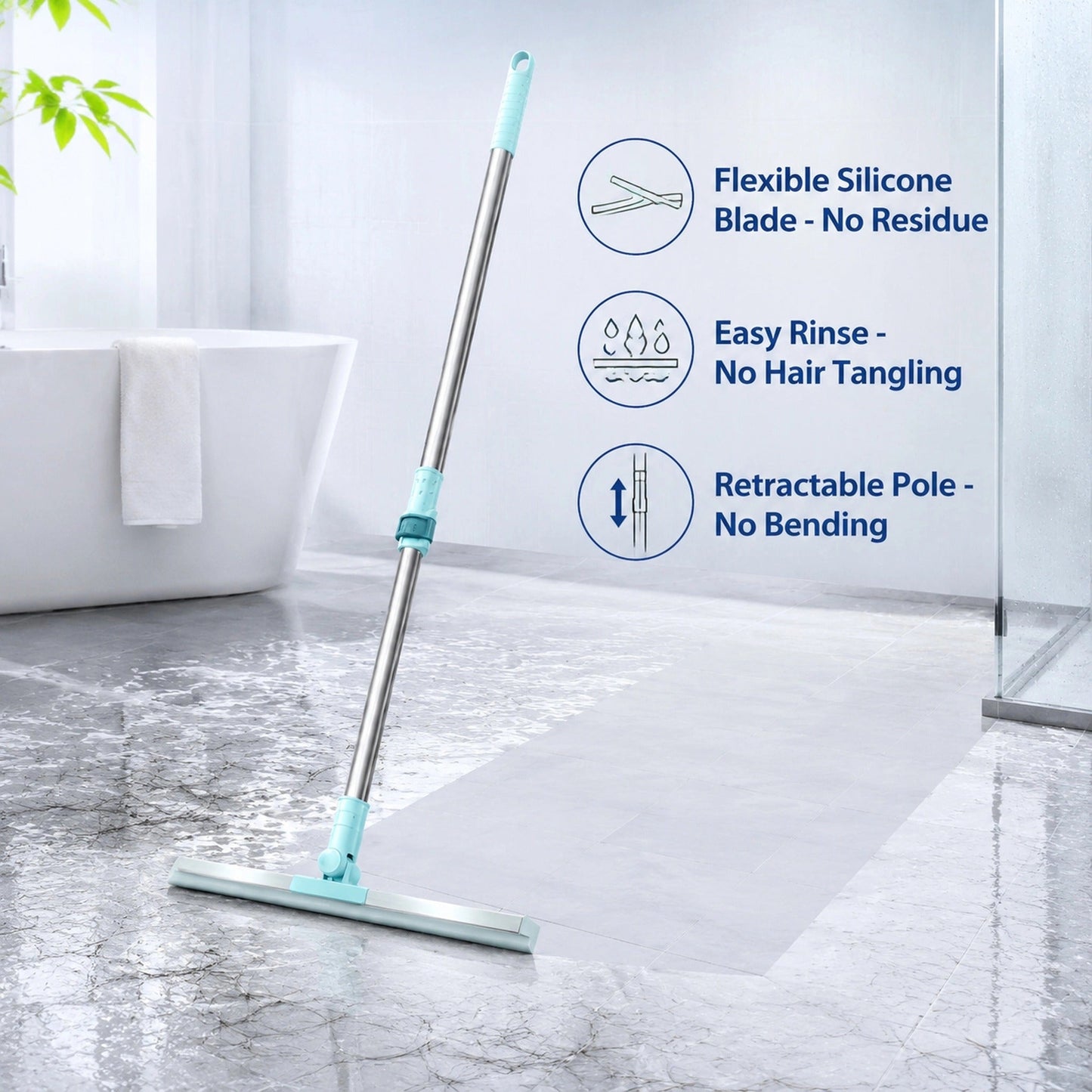 🏆 Last Day Special Price £9.99 ! 🧹Multi-Surface Floor & Bathroom Squeegee – Flexible Edge Cleaner for Water, Dust & Pet Hair 🐶