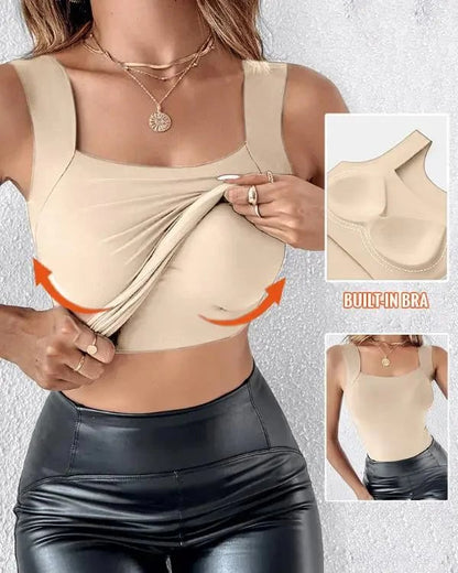 🏆Last Day Special Price ￡8.99!!💐Women's U Neck Tank Tops with Built-In Bra