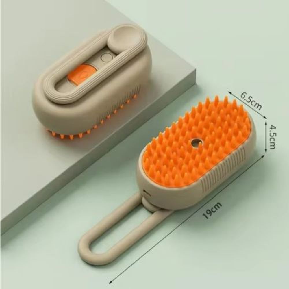 Escova a Vapor 3 em 1 para Pets com Massagem e Limpeza