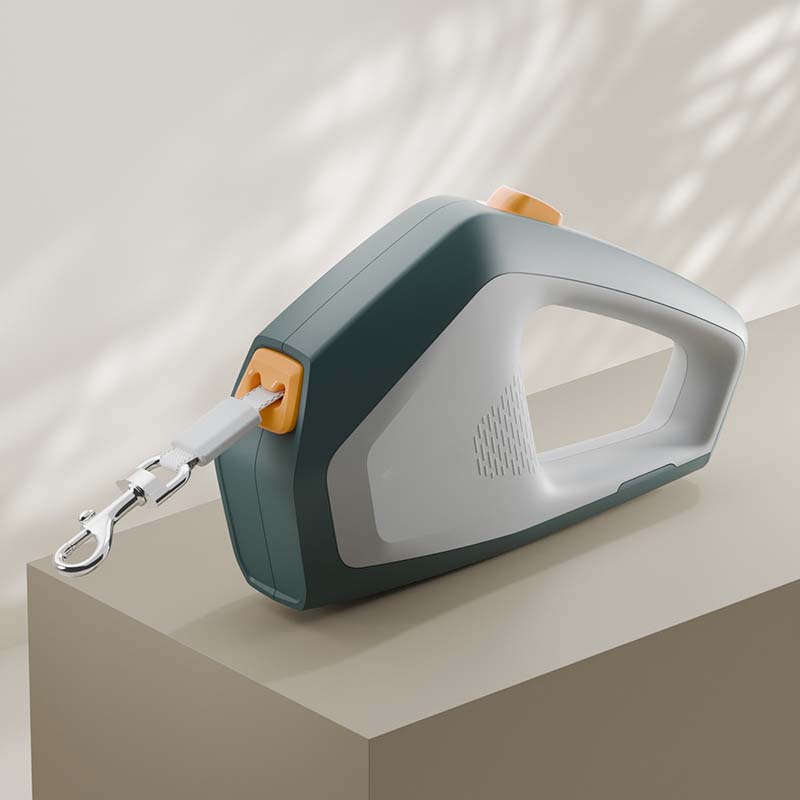 Geometric Retractable Pet Leash with One-Button Lock