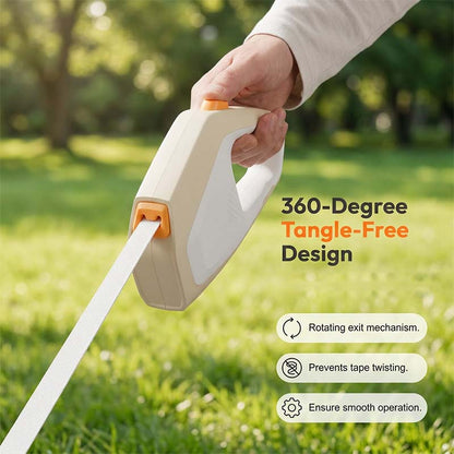 Geometric Retractable Pet Leash with One-Button Lock