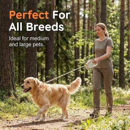 Geometric Retractable Pet Leash with One-Button Lock