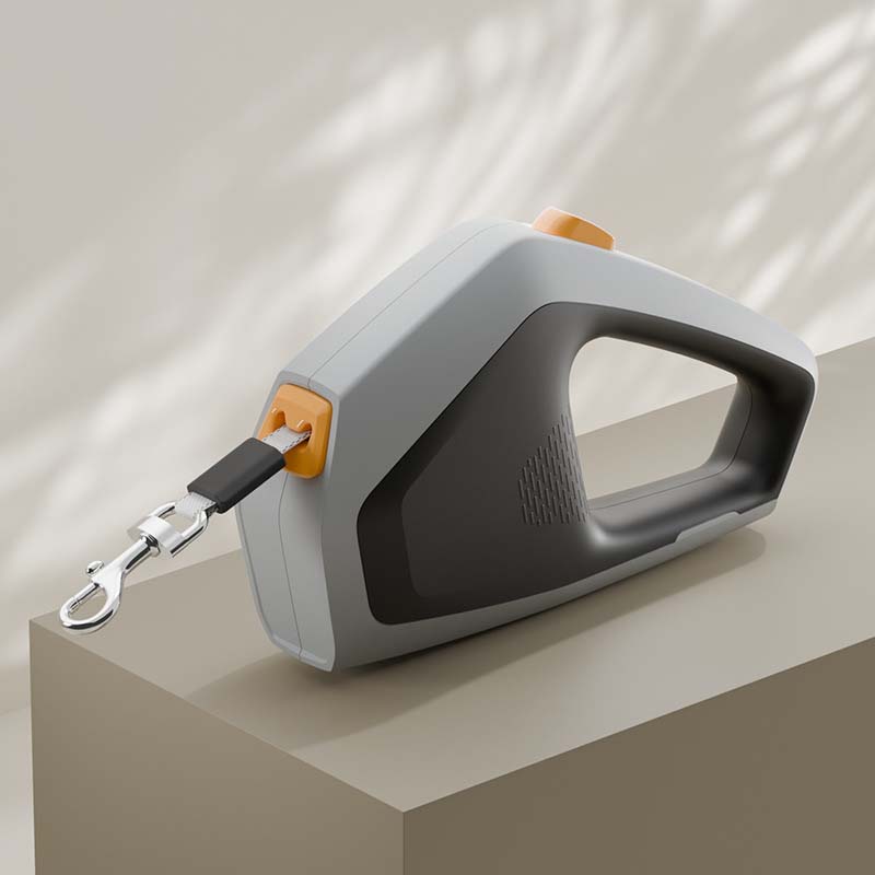 Geometric Retractable Pet Leash with One-Button Lock